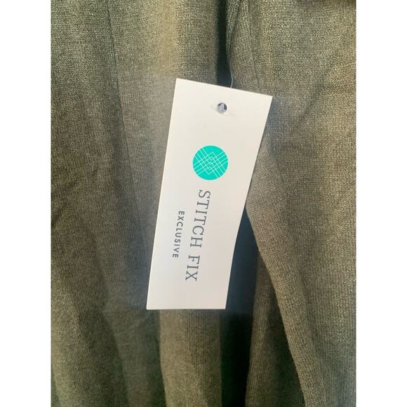 Pink Clover Green Open Front Cardigan – Two Pocket Lightweight Sweater, Size Sm - Picture 5 of 6